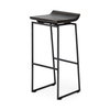 Givens Low Back 32in Seat Bar Stool | Black Wood with Black Metal, Counter & Bar Stool by Mercana, 14" length x 15.8" width x 32" height thumbnail 1
