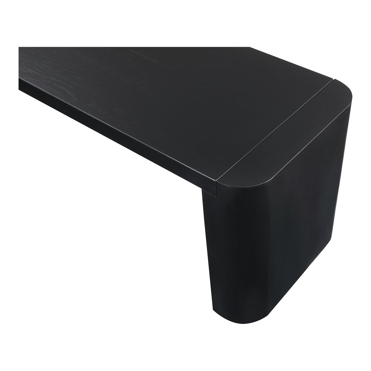 Post Small Dining Bench Black, Benche by Moe's Home, 62" width x 17" height x 16" depth View 5