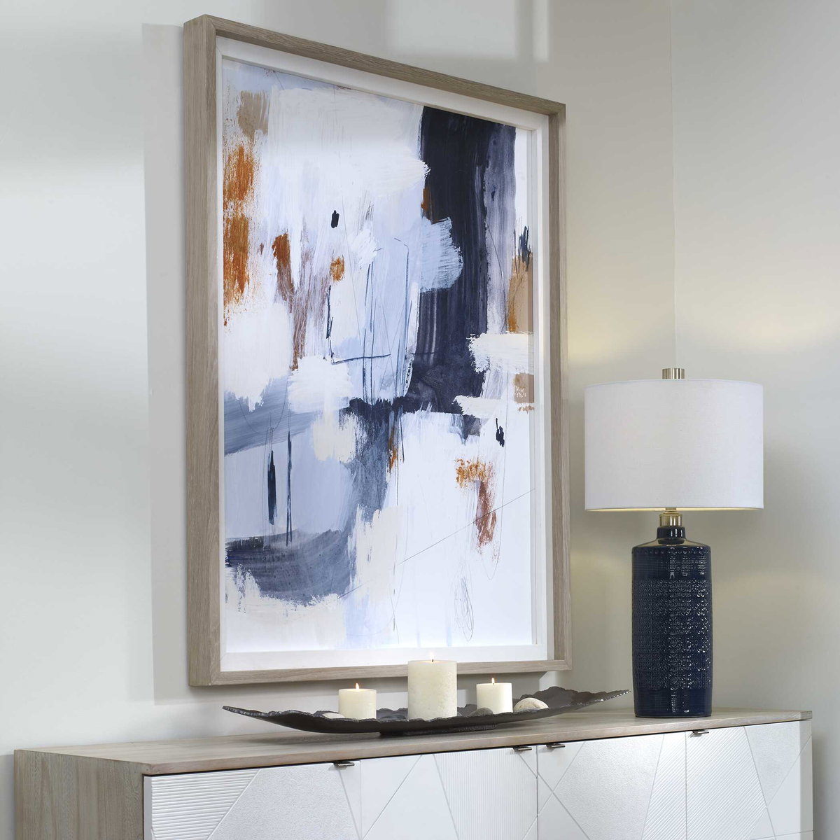 Variant Abstract Framed Print, by Uttermost, 3'4.75" width x 4'4.75" height x 3" depth View 4