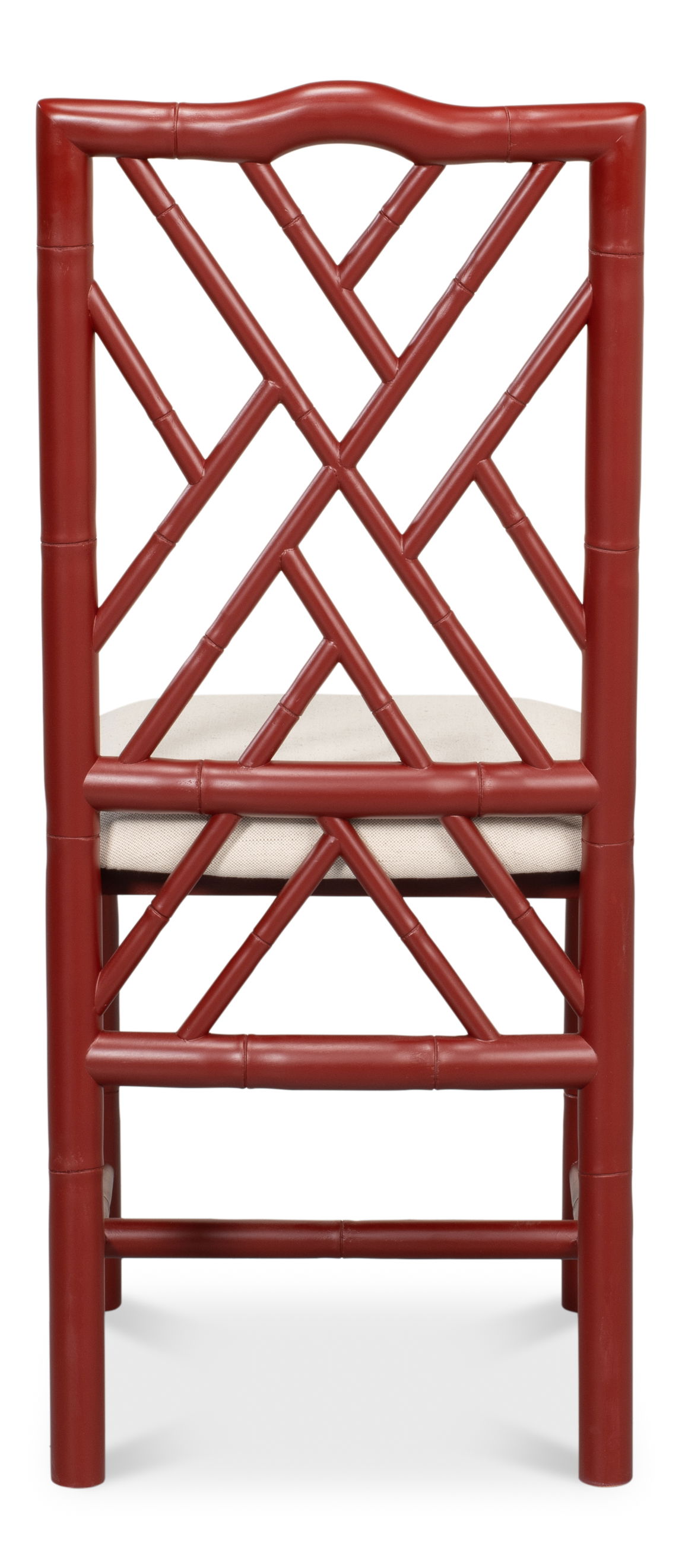 Brighton Bamboo Side Chair, Red, Dining Chair by Sarreid, 17" length x 22" width x 39" height View 10