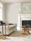 Block Print Damask Grey Wallpaper thumbnail 2