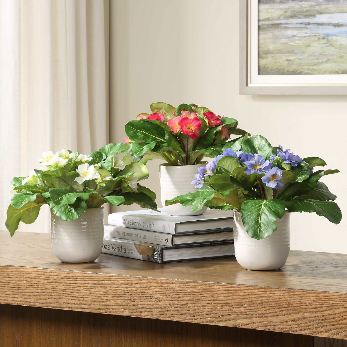 Trilogy Primrose Accents In Vases Set/3, Artificial Plants & Flower by Uttermost, 9.5" width x 11" height x 9.5" depth View 2