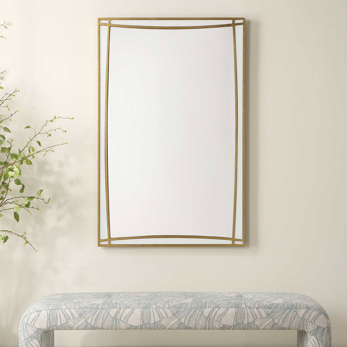 Florence Antique Gold Mirror, by Uttermost, 29.75" width x 45" height x 0.75" depth View 2