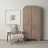 Sorina Reverse Fluted Light Brown Wood Curio Cabinet thumbnail 1