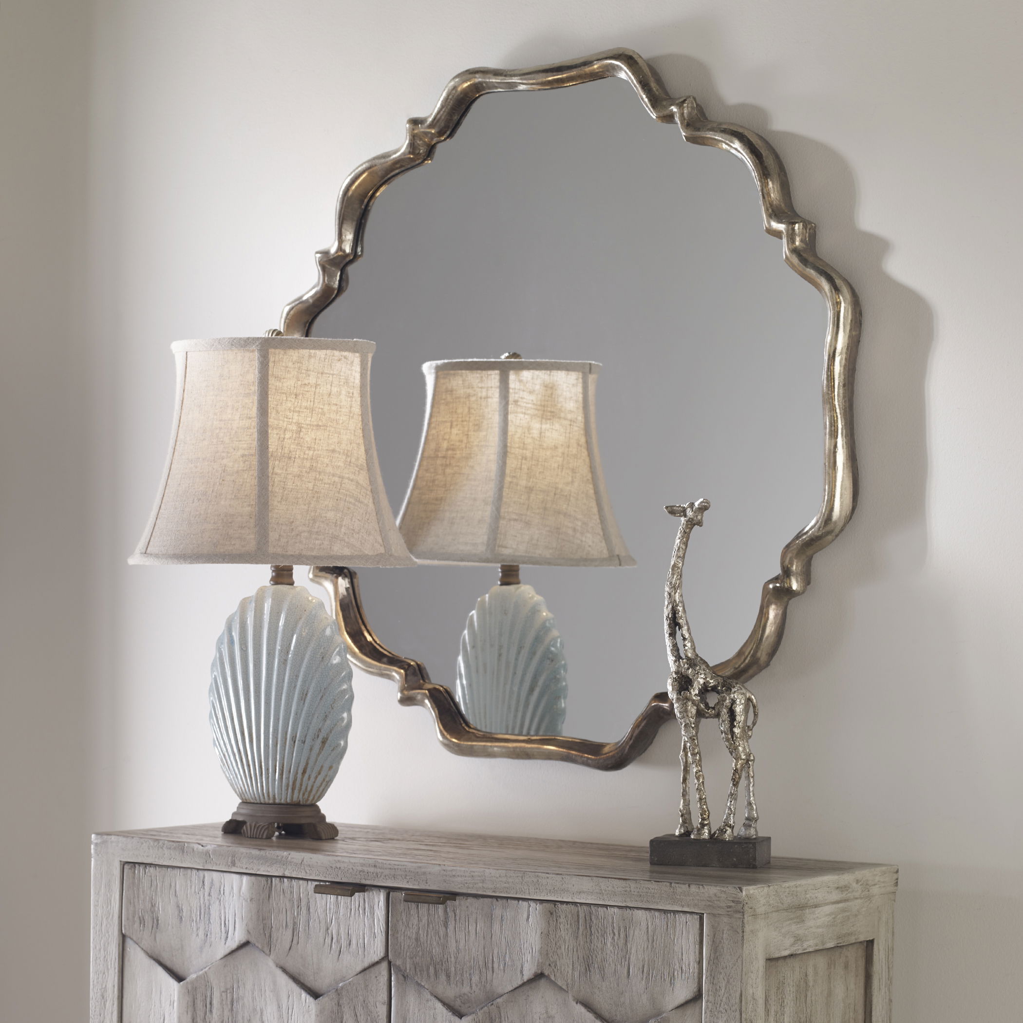 Valentia Silver Mirror, by Uttermost, 32" width x 32" height x 2" depth View 2