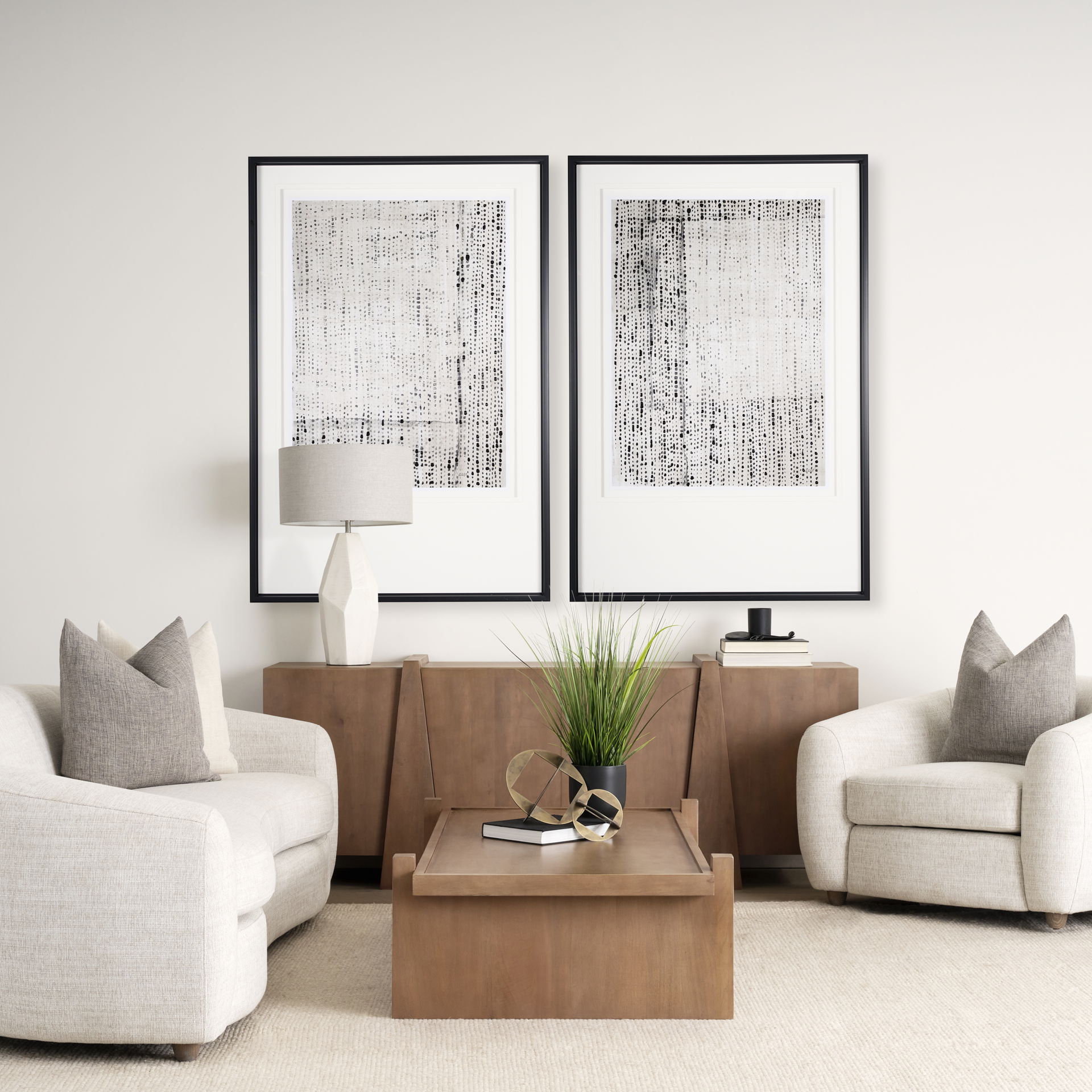 Eula Medium Brown Wood 4-Door Sideboard large image 