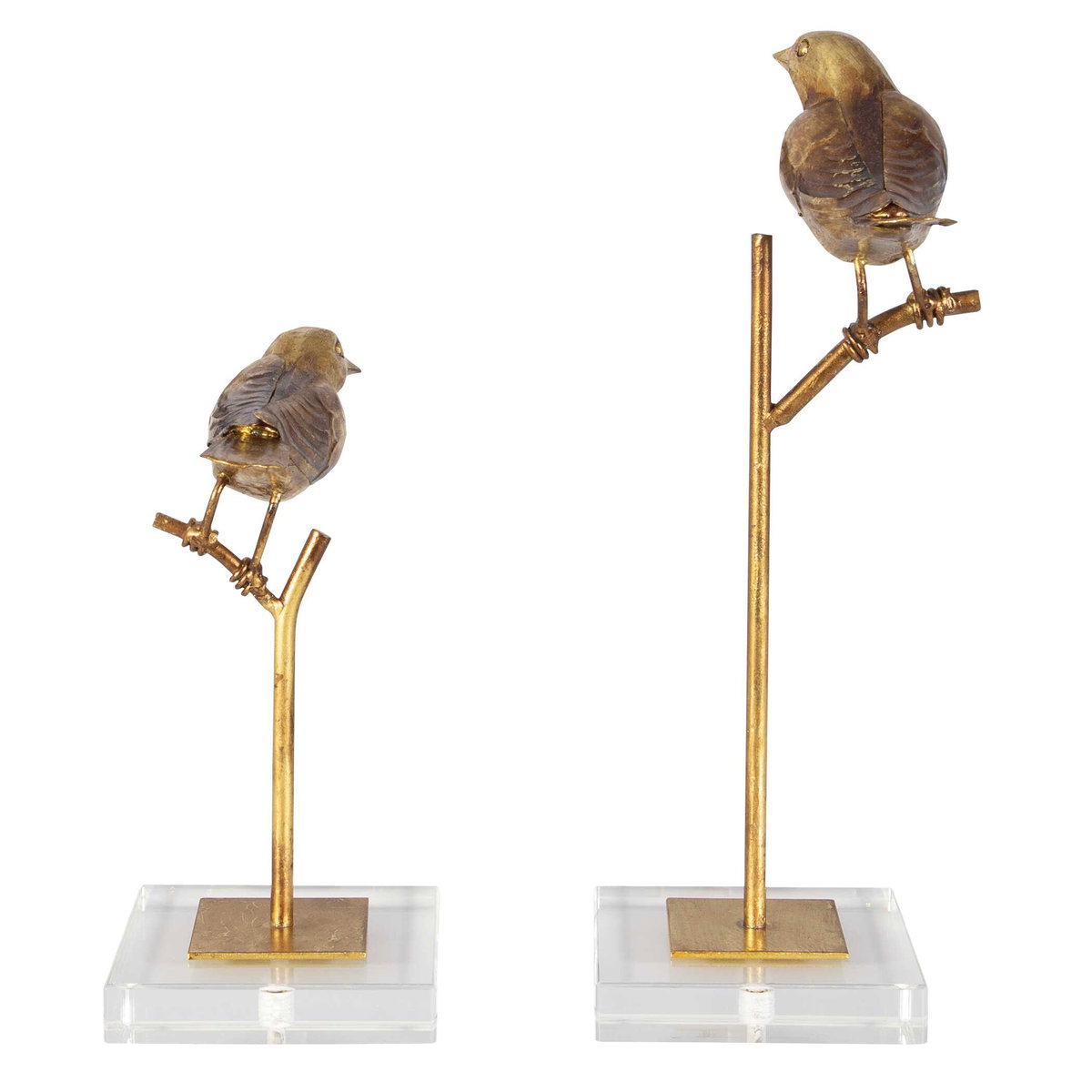 Passerines Bird Sculptures Set/2, Figurines & Statue by Uttermost, 6.5" width x 12.83" height x 5.12" depth View 8