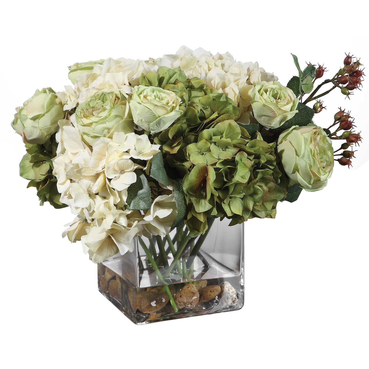 Cecily Hydrangea Bouquet, Artificial Plants & Flower by Uttermost, 15" width x 11" height x 13" depth View 4