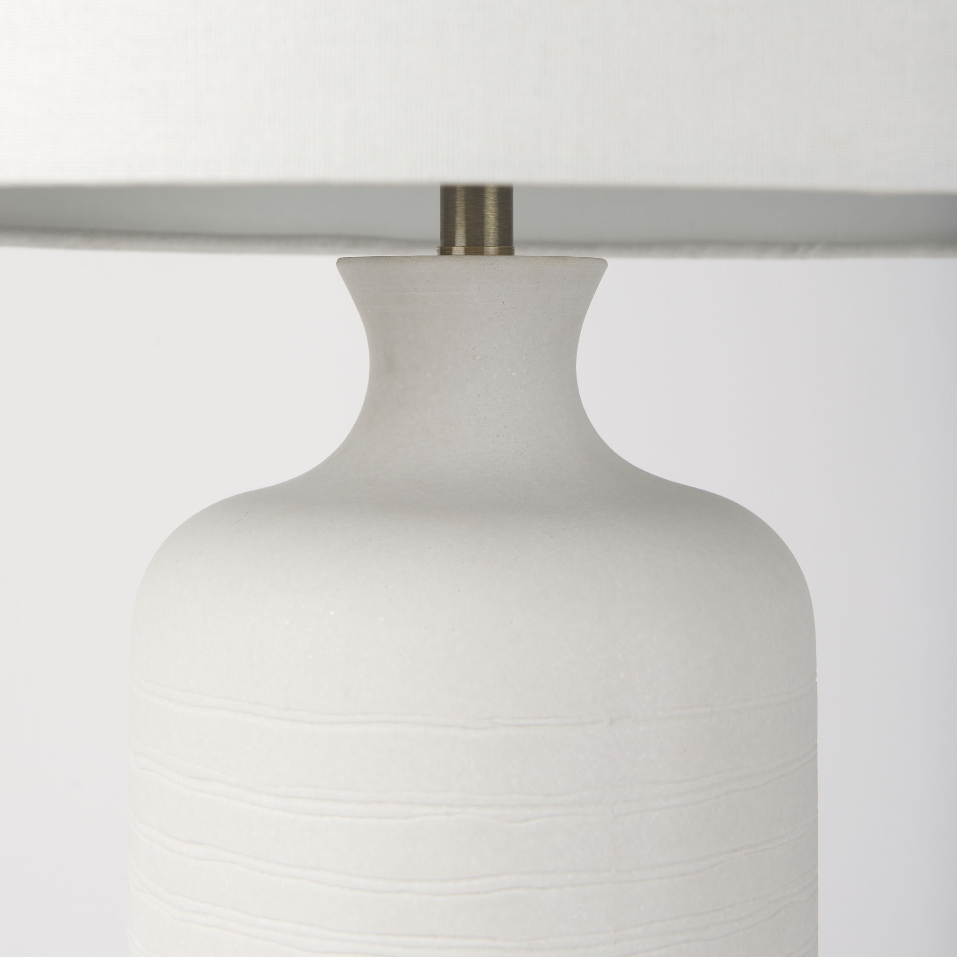 Melanie  White Shade with White Base Table Lamp large image 