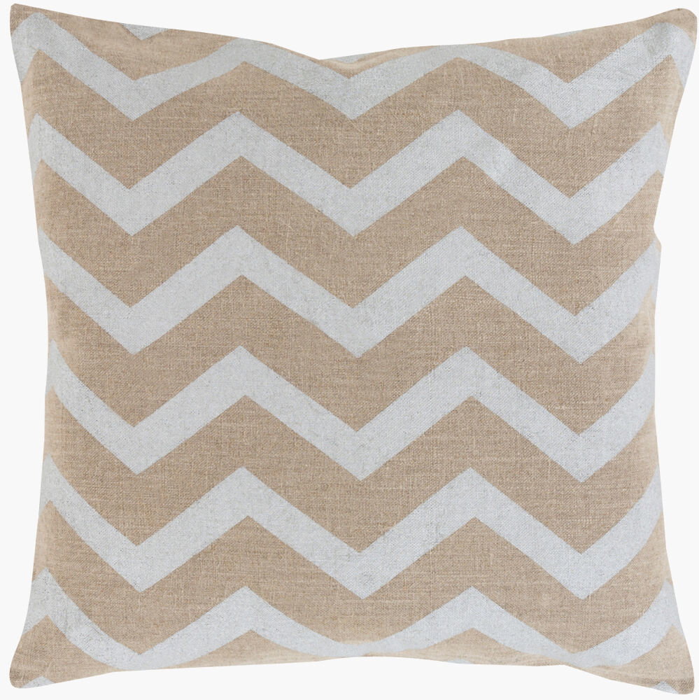 Metallic Stamped Accent Pillow Down, Decorative Pillow by Surya, 22" length x 22" width
