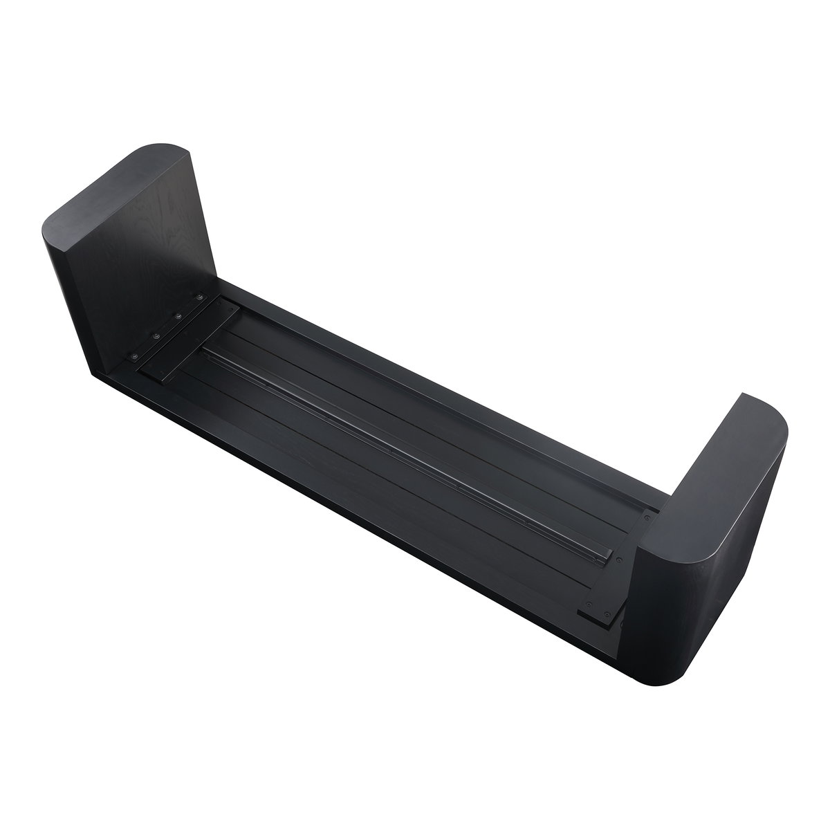 Post Small Dining Bench Black, Benche by Moe's Home, 62" width x 17" height x 16" depth View 4