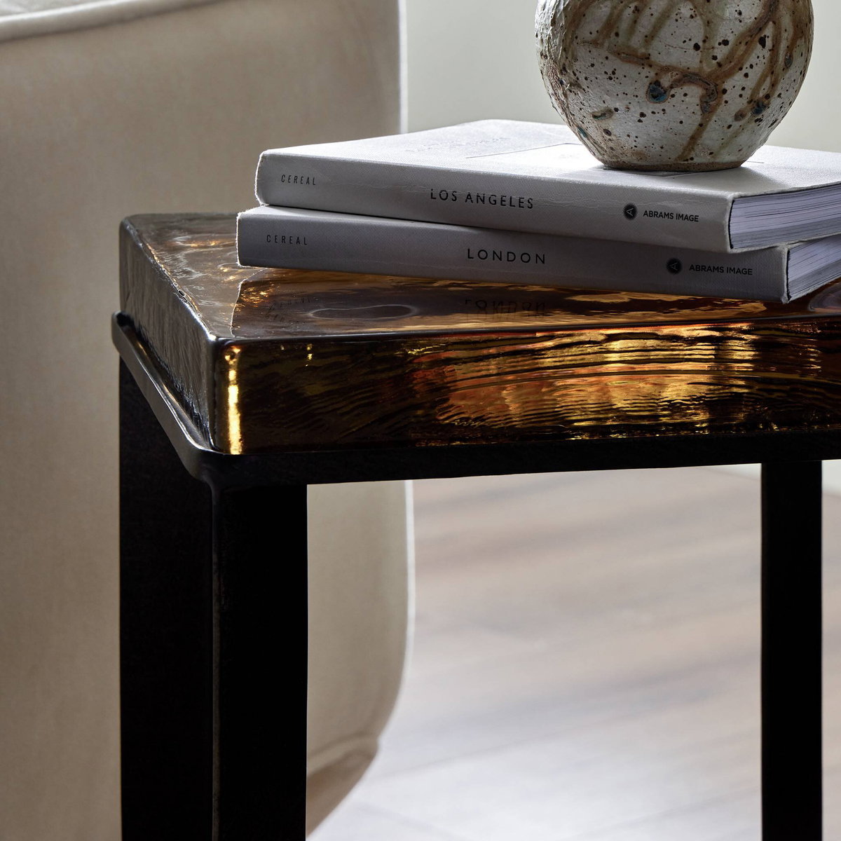 Lennie Cast Glass End Table, Side & End Table by Four Hands, 12.5" width x 22" height x 12.5" depth View 12