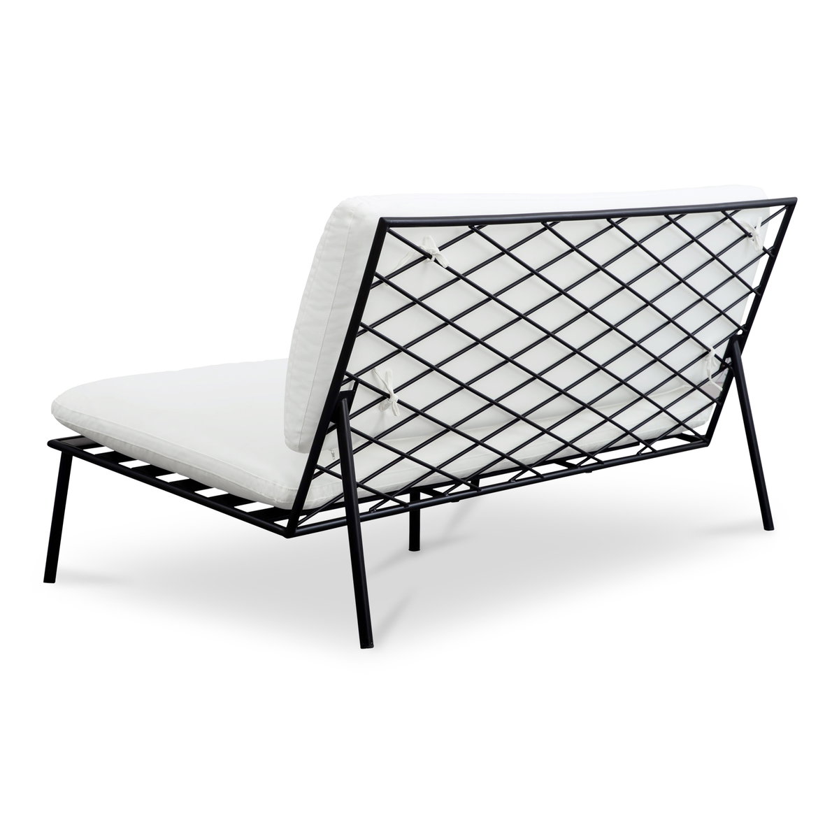 Salma Outdoor Sofa White, Sofas & Sectional by Moe's Home, 60" width x 33.5" height x 35.5" depth View 2
