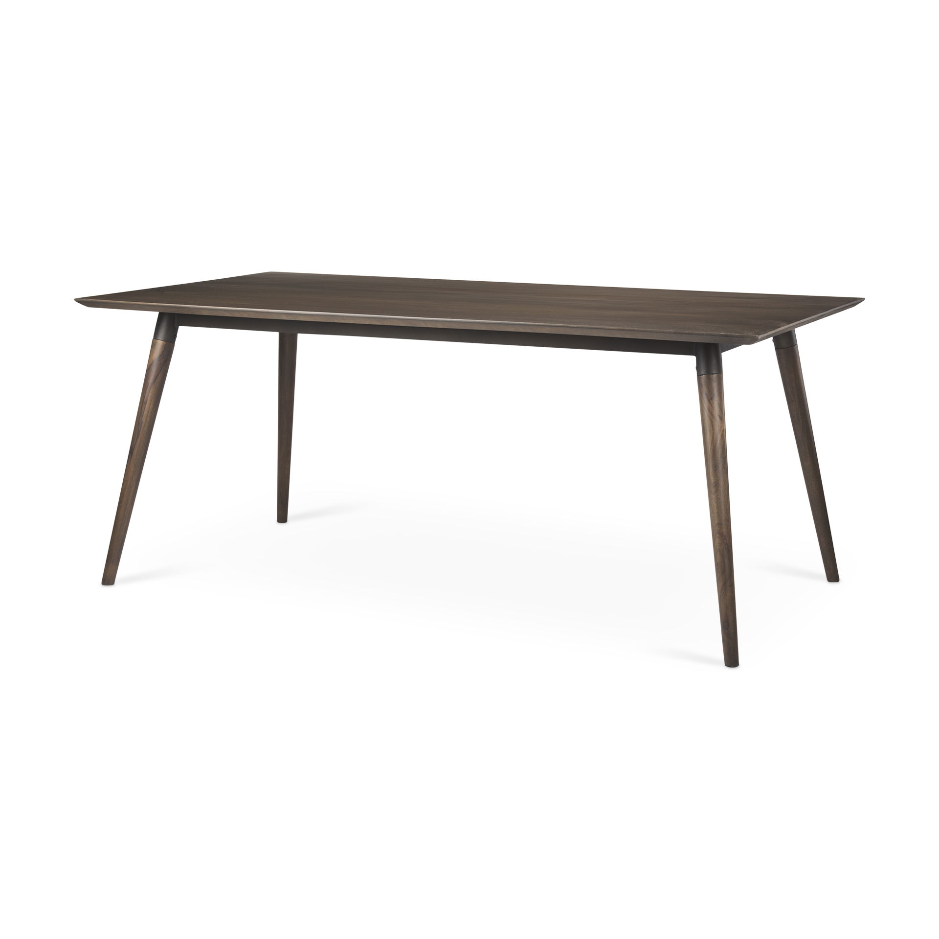 Nicholas II 72x39 Brown Solid Wood Top Metal/Wood Leg Dining Table, by Mercana, 72" length x 39" width x 30" height View 1