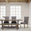 Mackenzie High-Back Dining Side Chair | Gray Plush Linen with Ash Wood, Dining Chair by Mercana, 20.25" length x 24" width x 40.5" height thumbnail 2