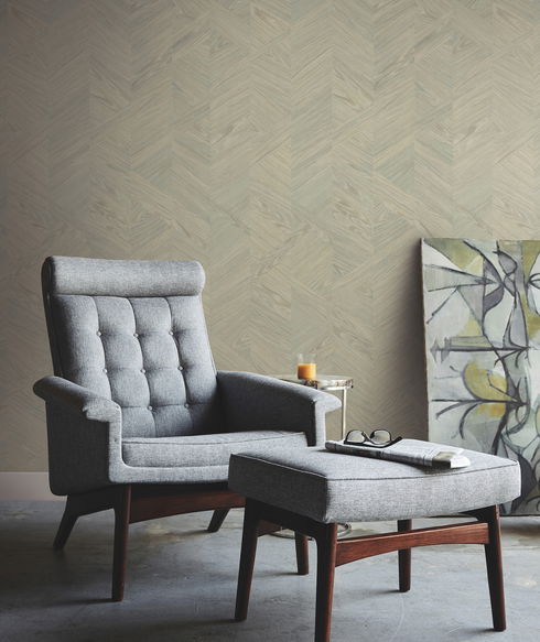 Interlocking Wood Moss Wallpaper