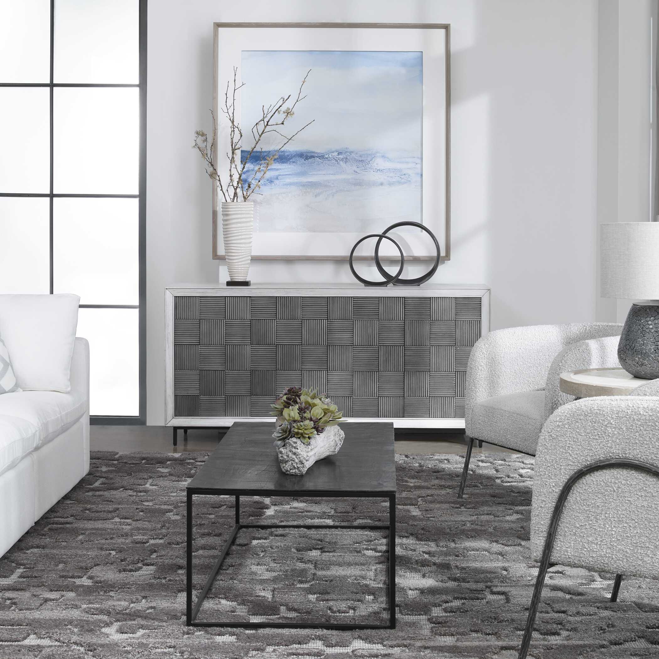 Checkerboard 4 Door Gray Cabinet Checkerboard 4 Door Gray Cabinet large image