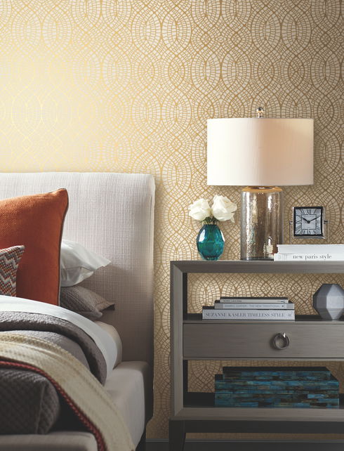 Tortoise Almond & Gold Wallpaper