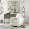 Link Brushed Gold Floor Lamp, by Uttermost, 19" width x 67" height x 19" depth thumbnail 2