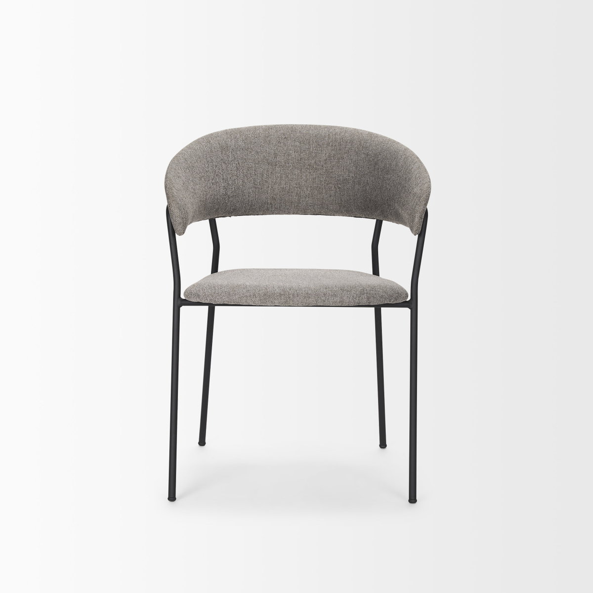 Carolyn Contoured Back Dining Side Chair | Gray Fabric with Metal, Dining Chair by Mercana, 20.5" length x 22.75" width x 31" height View 6