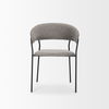 Carolyn Dining Chair with Gray Fabric & Matte Black Metal, by Mercana, 20.5" length x 22.75" width x 31" height thumbnail 4