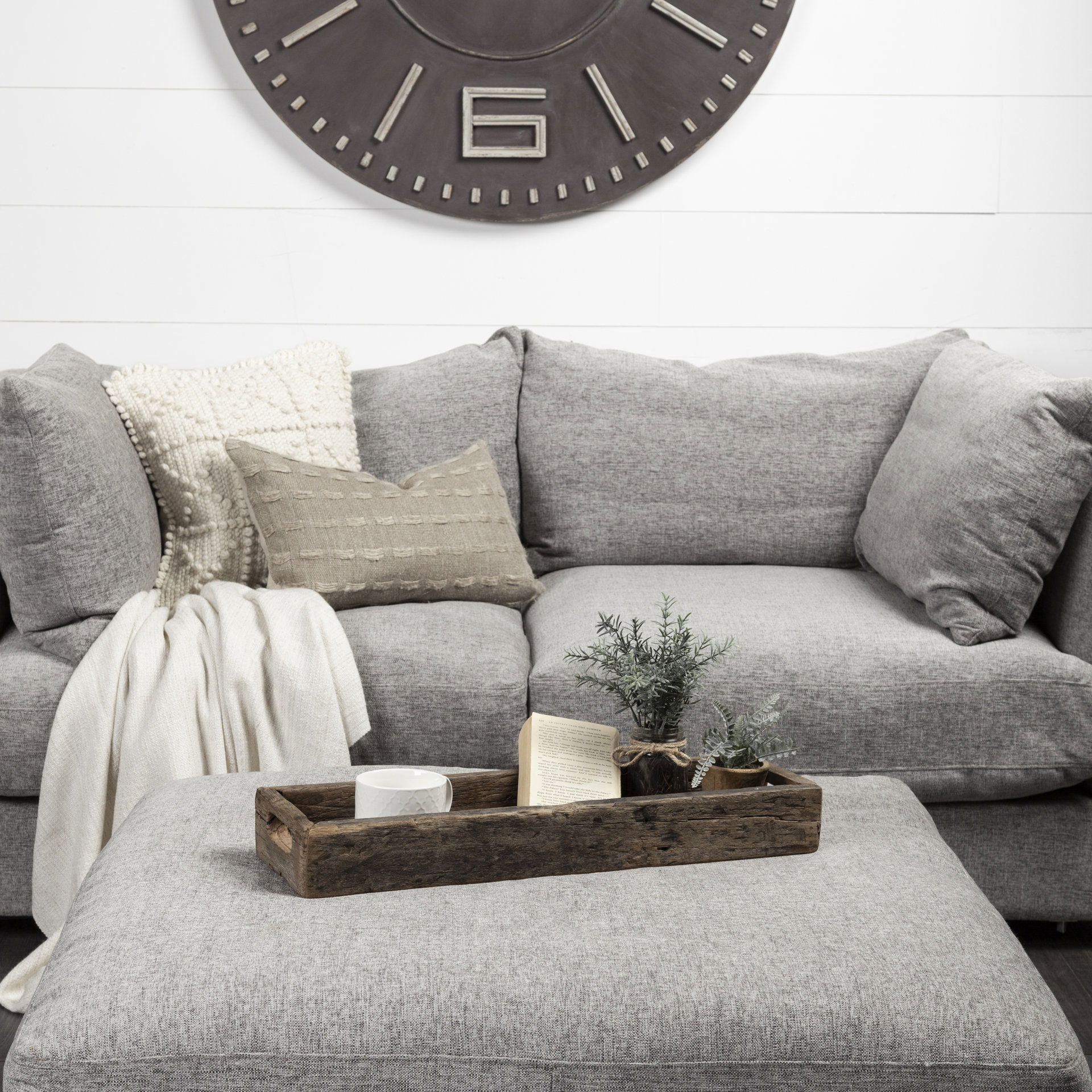 Vernon (Small) 24L x 7W Brown Reclaimed Wood Tray large image 