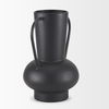 Tasya Large Matte Black with Handles Metal Vase thumbnail 5