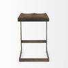 Kiran Backless 26in Seat Counter Stool | Brown Wood with Antique Nickel, Counter & Bar Stool by Mercana, 17" length x 17" width x 26" height thumbnail 5