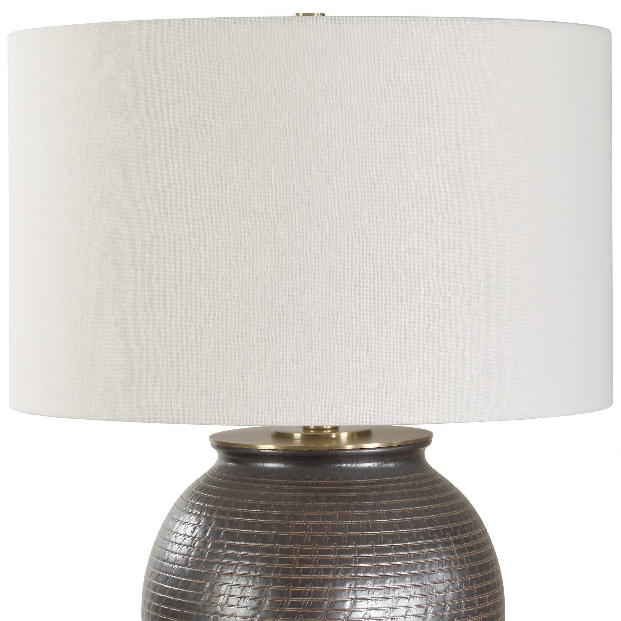 Hawkins Bronze Ribbed Table Lamp, by Uttermost, 18" width x 25.25" height x 18" depth View 5
