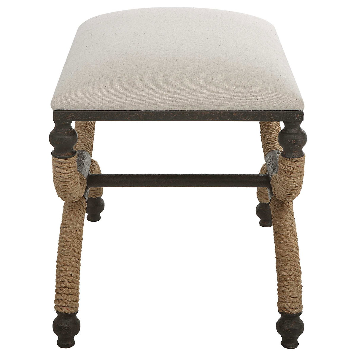 Icaria Upholstered Small Bench, Benche by Uttermost, 23.5" width x 19.5" height x 15.75" depth View 7