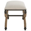 Icaria Upholstered Small Bench, Benche by Uttermost, 23.5" width x 19.5" height x 15.75" depth thumbnail 7
