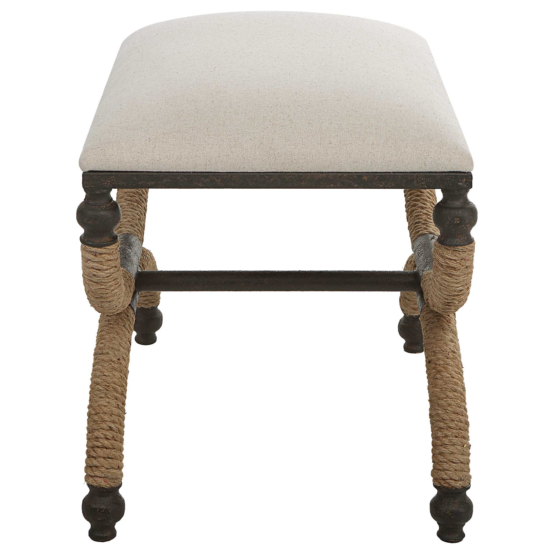 Icaria Upholstered Small Bench, Furniture by Uttermost, 23.5" width x 19.5" height x 15.75" depth View 7