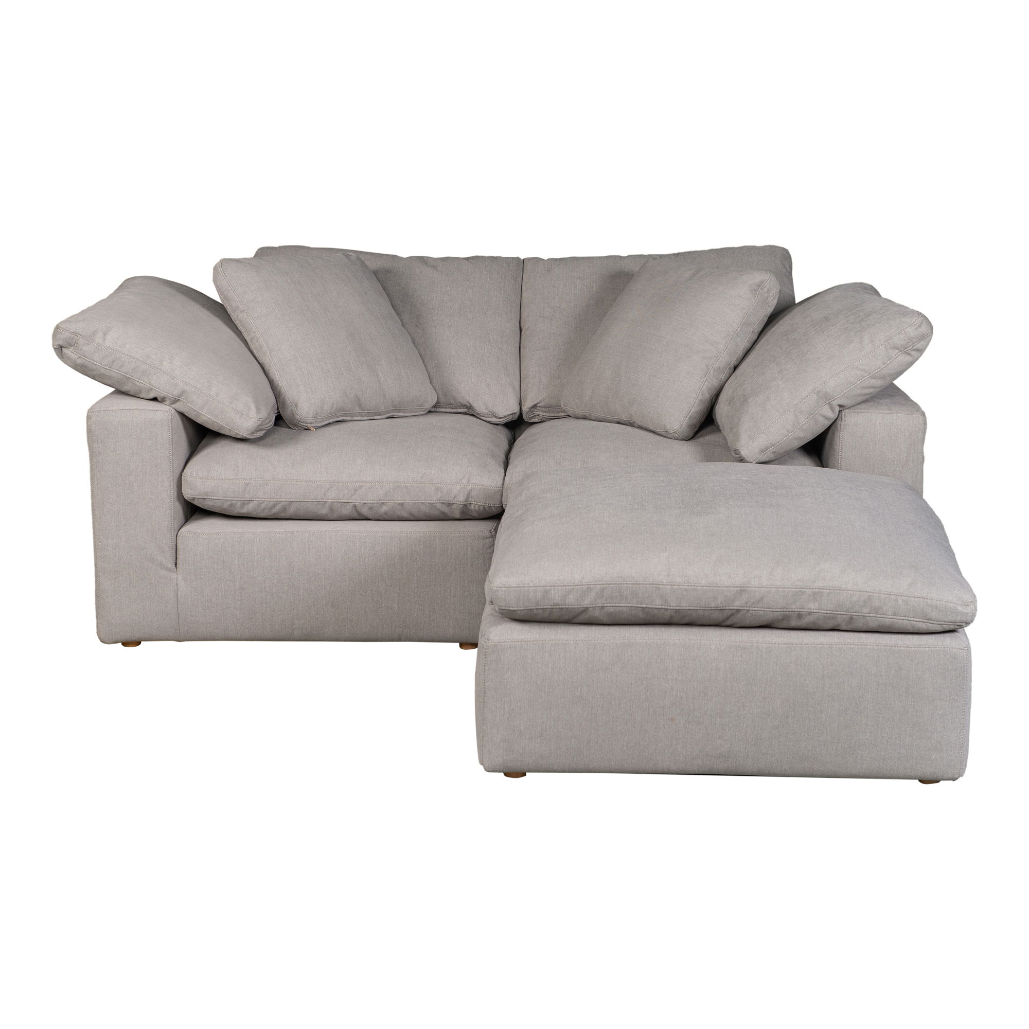 Terra Condo Nook Modular Sectional Light Grey, Sectional Sofa by Moe's Home, 76" width x 32" height x 76" depth View 1