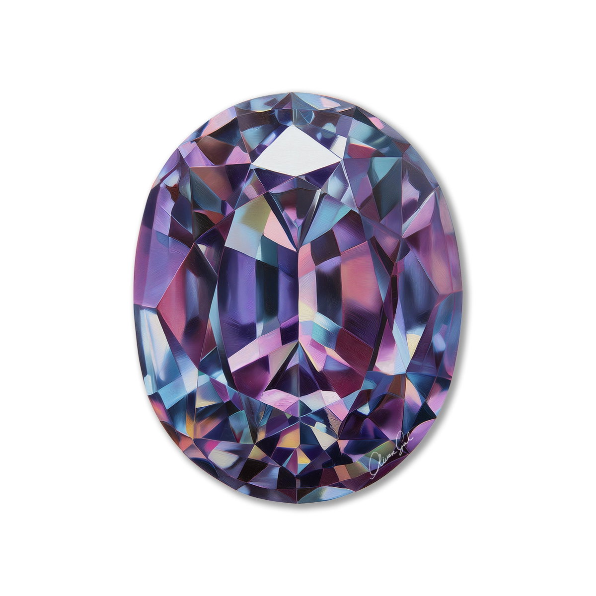 Purple Twilight Oval (No Embellishment), Art by Oliver Gal,  20 View 1