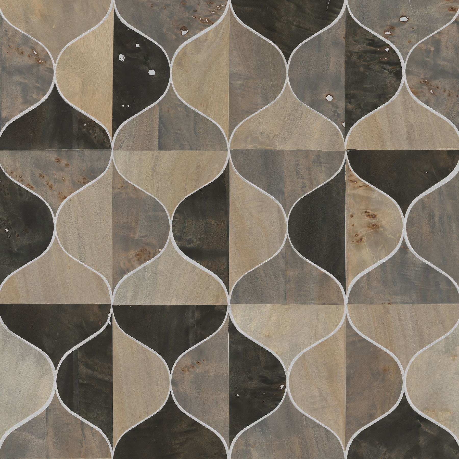 Burlwood Ogee Black & Taupe Wallpaper large image 