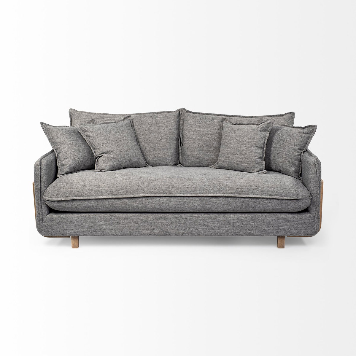 Roy I 84' Castlerock Gray Upholstered Three Seater Sofa, Sofas & Sectional by Mercana, 83.86" length x 40.94" width x 32.87" height View 4