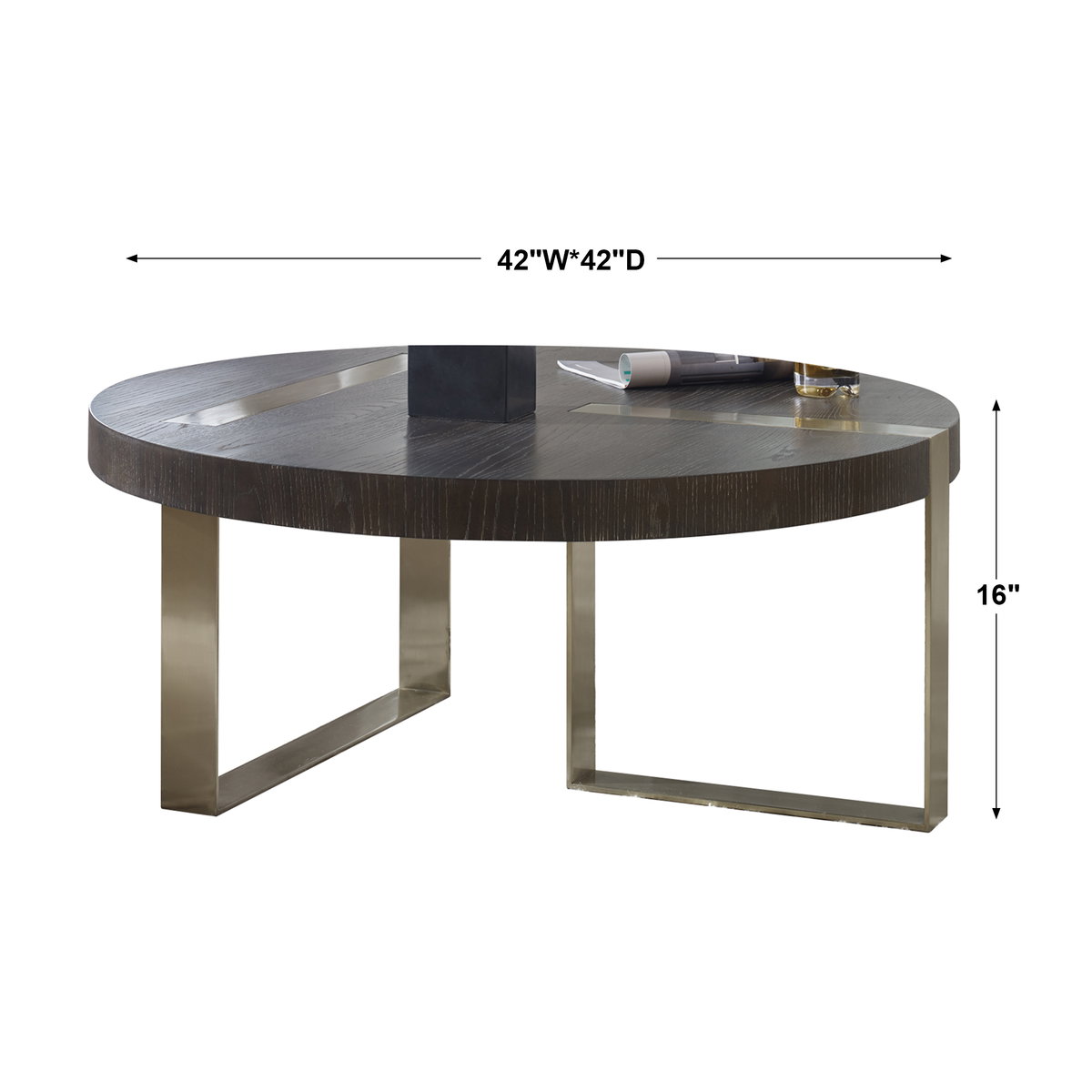 Converge Round Coffee Table, by Uttermost, 42" width x 18" height x 42" depth View 3
