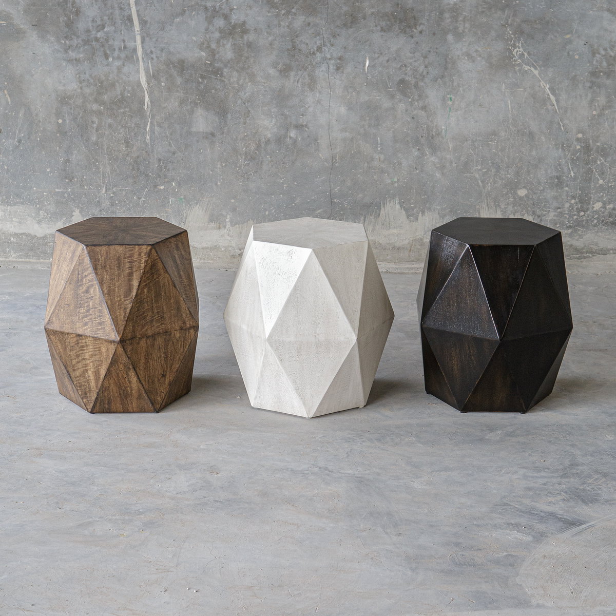 Volker Honey Geometric Accent Table, Side & End Table by Uttermost, 18" width x 18" height x 15.6" depth View 8
