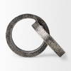Rafiki Two Blackened Silver Hammered Finish Metal Conjoined Circles, Decorative Object by Mercana, 7.87" length x 5.91" width x 5.91" height thumbnail 4