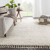 Akka Hand-Knotted Solid Cream Area Rug (8'x11') thumbnail 4