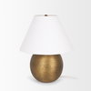 Sadiyah Antiqued Gold Brushed Metal with Cream Shade Table Lamp, by Mercana, 19.5" length x 19.5" width x 24" height thumbnail 6