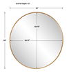 Junius Large Gold Round Mirror, by Uttermost, 60" width x 60" height x 1.5" depth thumbnail 3