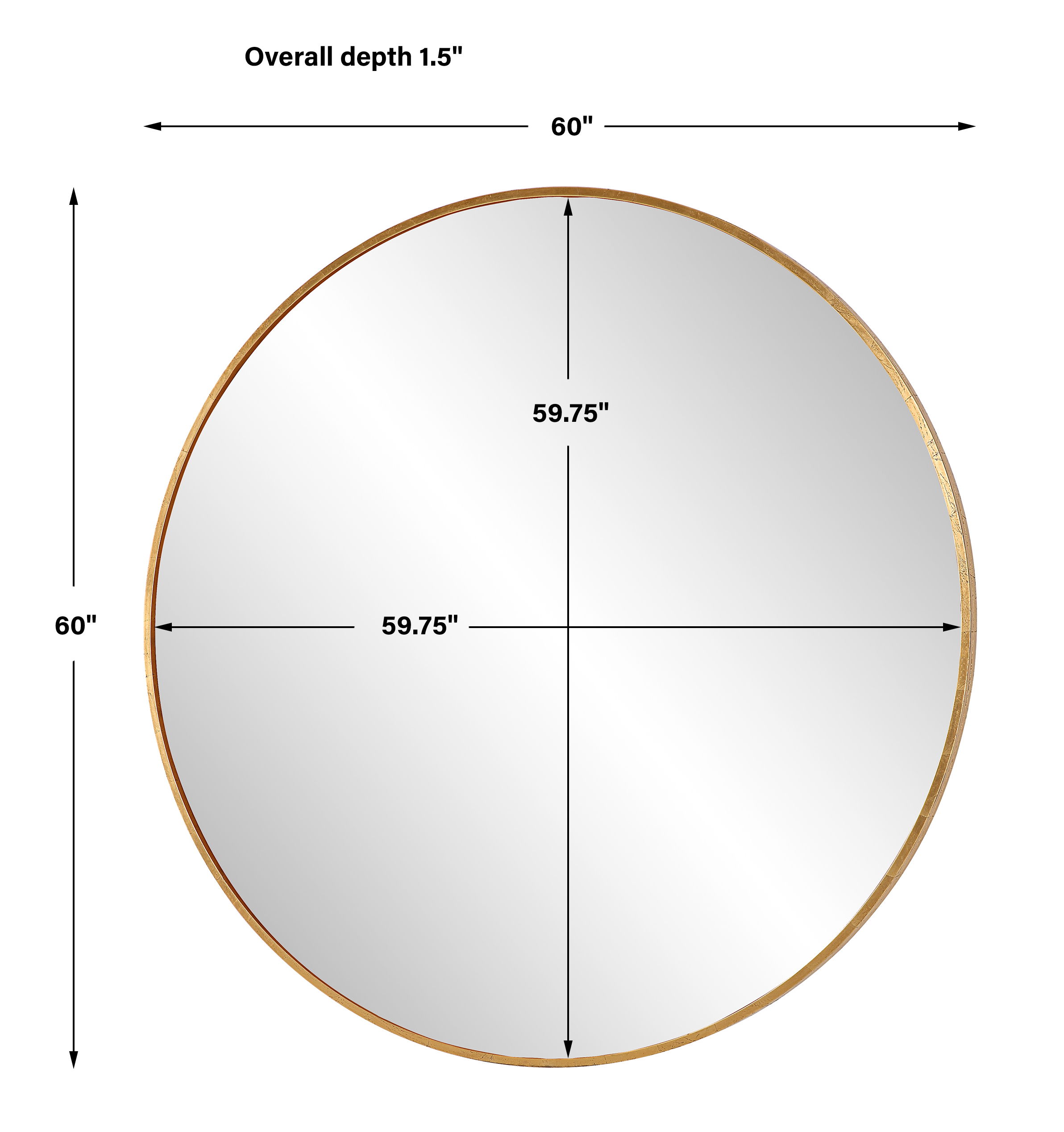 Junius Large Gold Round Mirror large image 