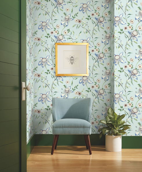 Dream Blossom Light Blue Wallpaper