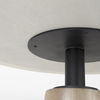 Maxwell 48L x 48W x 30H White Marble Round Top with Black Metal and Wood Pedestal Base Dining Table thumbnail 7