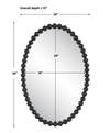 Serna Black Oval Mirror, by Uttermost, 20" width x 30" height x 1.75" depth thumbnail 3
