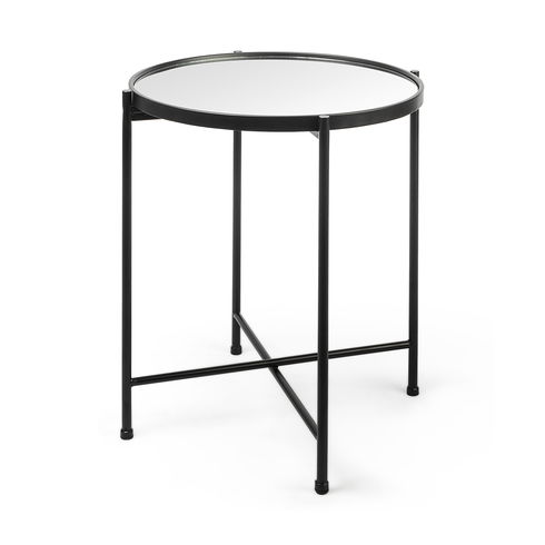 Samantha (Small) Black Mirror Top  Accent Table