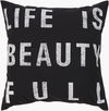 Typography Accent Pillow, Decorative Pillow by Surya, 22" length x 22" width thumbnail