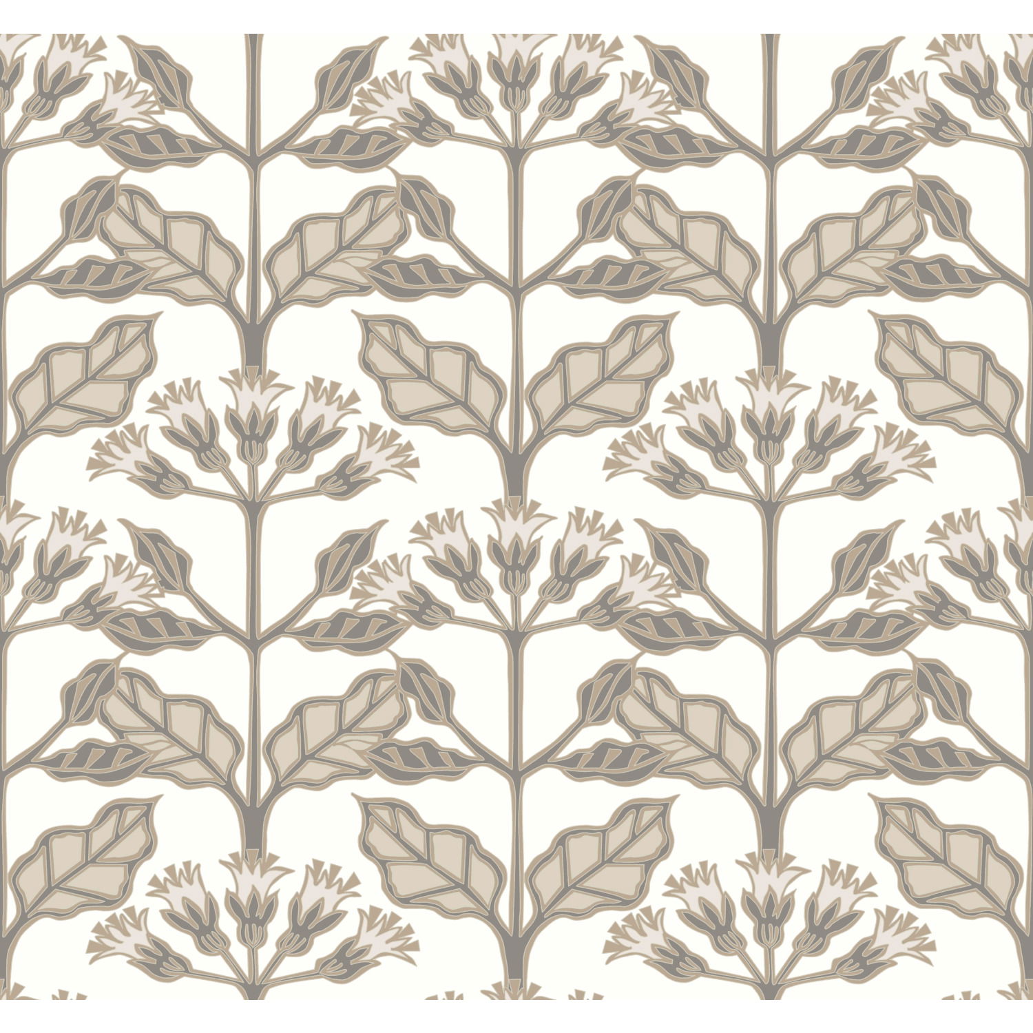 Tracery Blooms White Wallpaper large image 