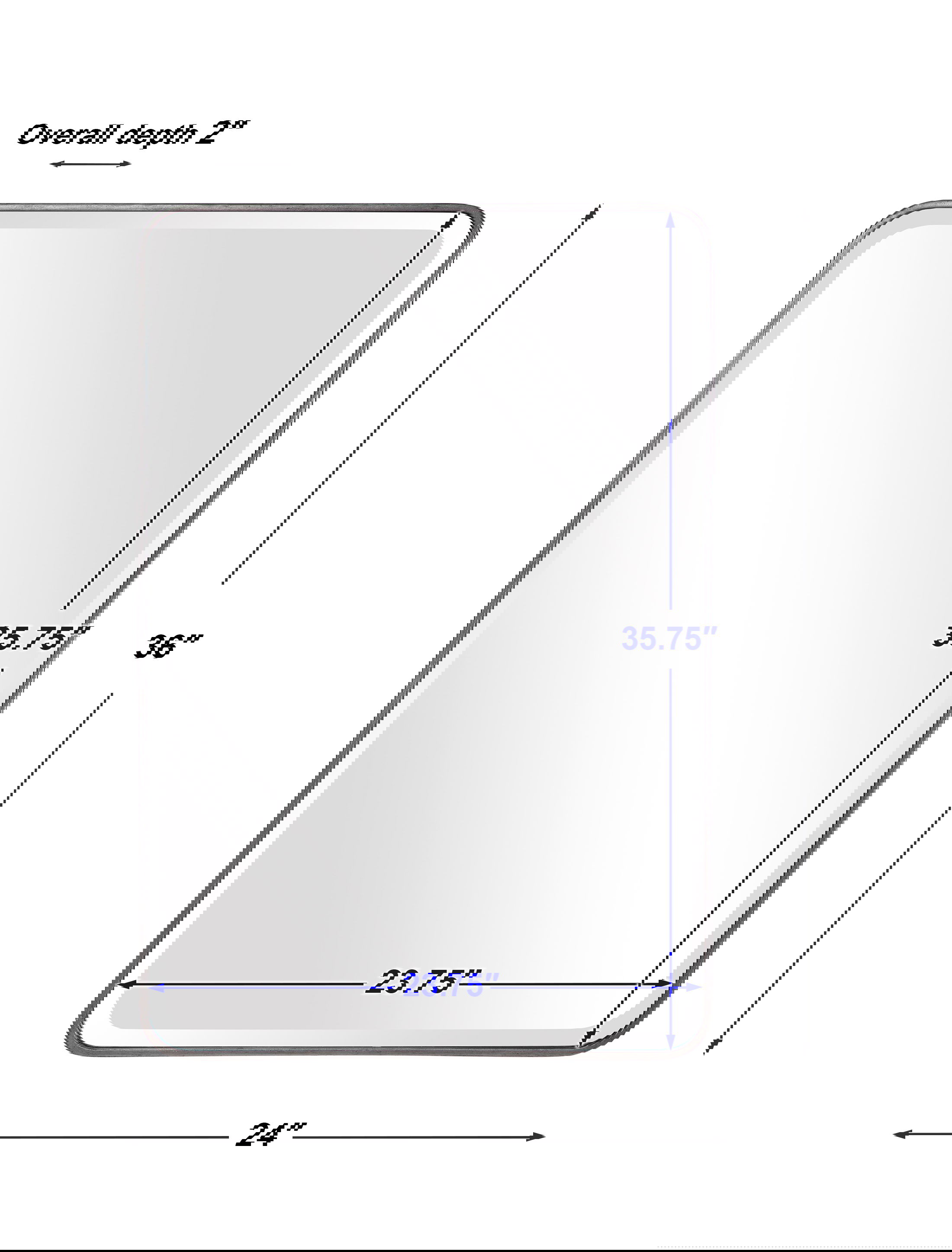 Aramis Silver Mirror, by Uttermost, 24" width x 36.25" height x 2" depth View 3